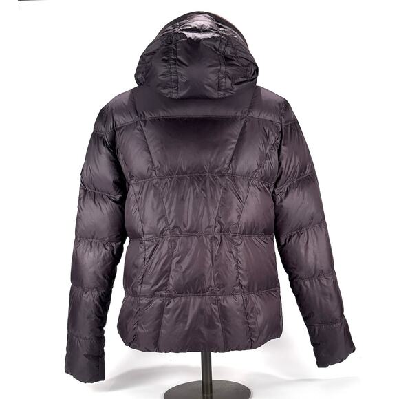 Eddie Bauer Goose Down Zip Hood Jacket Womens LG Feather Coat EB550 Lightweight - Picture 6 of 14